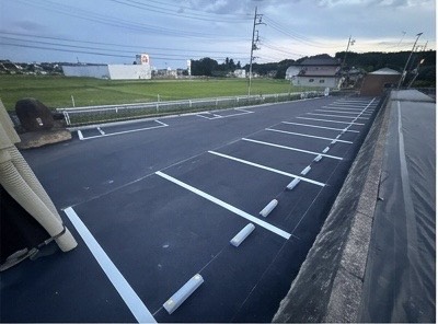 駐車場工事（アスファルト舗装）の施工後